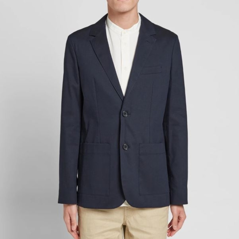 A.P.C. COTTON Jacket BLAZER Blue Unlined 2XL